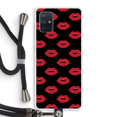 Lips: Samsung Galaxy A71 Transparant Hoesje met koord