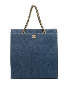 CHANEL Pre-Owned sac à main à matelassage losanges (1998) - Bleu