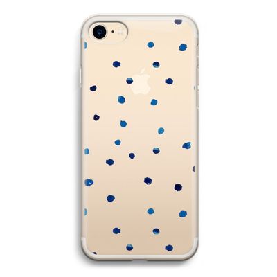 Blauwe stippen: iPhone 7 Transparant Hoesje