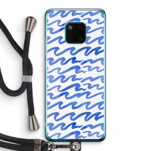 Blauwe golven: Huawei Mate 20 Pro Transparant Hoesje met koord