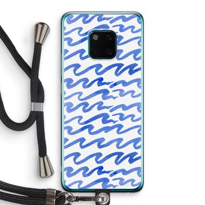 Blauwe golven: Huawei Mate 20 Pro Transparant Hoesje met koord