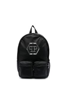 Philipp Plein sac à dos zippé à patch logo - Noir