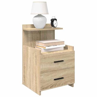 Nachtkastjes 2 st met 2 lades 40x36,5x62 cm sonoma eikenkleurig