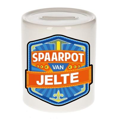 Kinder spaarpot met naam - Jelte - keramiek - met dop - wit - Sparen - Spaargeld van Jelte Kinder spaarpot met naam - Jelte - keramiek - met dop - wit - Sparen - Spaargeld van Jelte