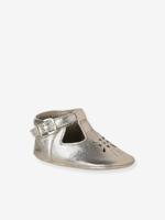 Baby sloffen leer goud