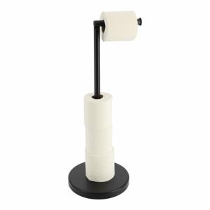 Toiletrolhouder - vrijstaand - zwart - metaal - 55 cm