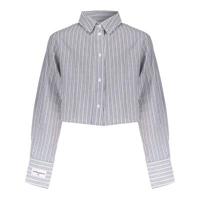Frankie & Liberty Zomer blouse meisjes - blauw wit - gestreept - Rijntje
