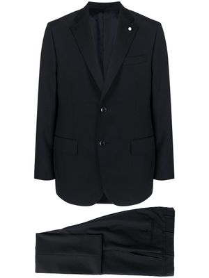 LUIGI BIANCHI MANTOVA costume en line vierge à veste à simple boutonnage - Bleu