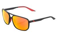 100% Konnor Bril Soft Tact Black Hiper Red Multilayer Mirror Lens