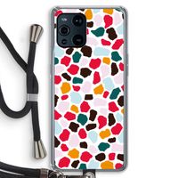 Colored Giraffe: Oppo Find X3 Transparant Hoesje met koord