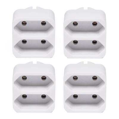 Benson Stopcontact splitter - 4x stuks - wit - duo - platte stekkers - 1155 Watt