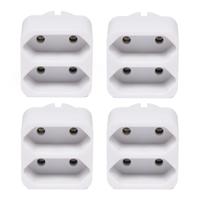Benson Stopcontact splitter - 4x stuks - wit - duo - platte stekkers - 1155 Watt