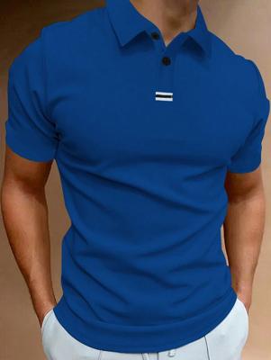 Bon&Bon Homme - Polo Noir à Manches Courtes et Rayures Style Casual Bleu azur / S