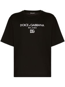 Dolce & Gabbana t-shirt en coton à logo brodé - Noir