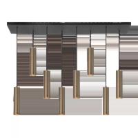 Highlight Hanglamp Perugia 8 lichts L 115 cm brons zwart
