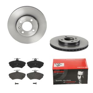 Remmenset, remschijf BREMBO, Remschijftype: Binnen geventileerd, Inbouwplaats: Vooras, u.a. für VW, Seat