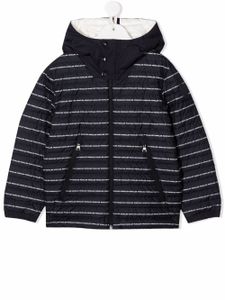 Moncler Enfant veste à logo imprimé - Bleu