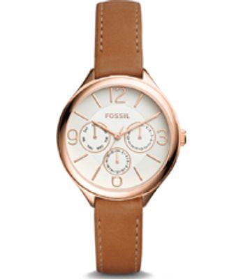 Horlogeband Fossil BQ3118 Leder Bruin 14mm