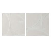 Wanddecoratie Home ESPRIT Wit Modern 80 x 4 x 80 cm (2 Stuks)