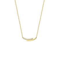 14k Geelgouden Collier met Zirkonia - Verstelbaar 41-45 cm