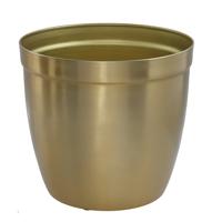 Gerimport bloempot Gea - goud - D23 cm - H21 cm - metaal - tuindecoratie