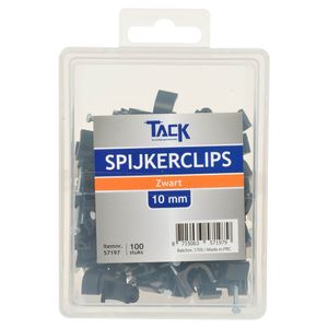 Spijkerclips zwart 10mm 100 stuks