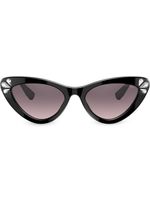 Miu Miu Eyewear lunettes de soleil à ornements en strass - Noir