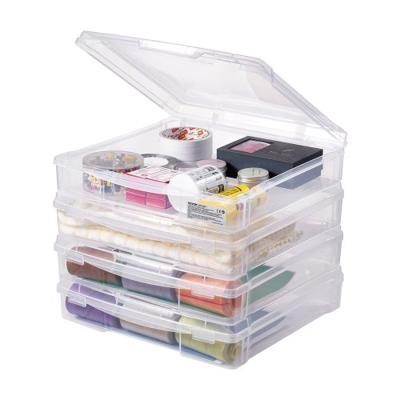 VEVOR 4 x Opbergdoos Scrapbook Stapelbare Bordspeldozen Plastic Deksel