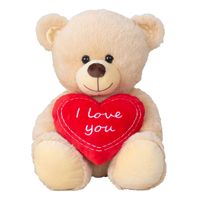 Teddy beer knuffel van zachte pluche - met liefdes hartje - 30 cm zittend Teddy beer knuffel van zachte pluche - met liefdes hartje - 30 cm zittend