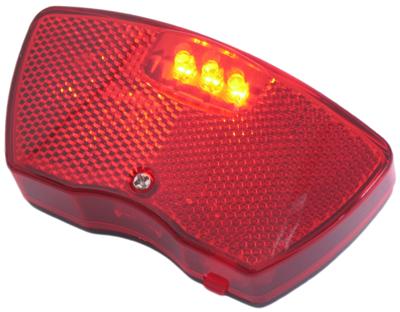 Dragerachterlicht Edge City - 3 leds -80mm- inclusief batterijen (op kaart)