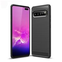 Geborsteld textuur koolstofvezel TPU Case voor Galaxy S10 5G (zwart)