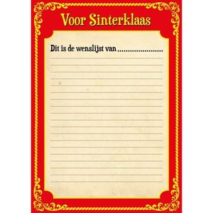 24x Sinterklaasviering bedrijven / scholen  inkleurbare verlanglijsten van papier   -