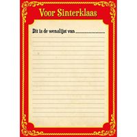 24x Sinterklaasviering bedrijven / scholen  inkleurbare verlanglijsten van papier   - - thumbnail