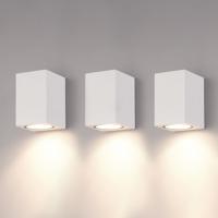 Set van 3 Marion - LED Wandlampen - 4 Watt 345 Lumen - 4000K Neutraal wit - GU10 - Dimbaar - IP64 Waterdicht - Voor binnen en buiten - Wit