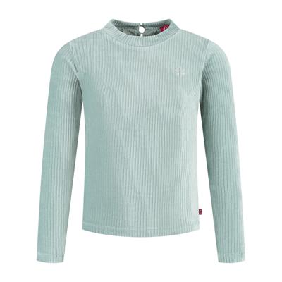 MAYCE Meisjes shirt rib velours - Powder blauw