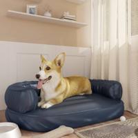 VidaXL Hondenmand ergonomisch schuim 88x65 cm kunstleer donkerblauw