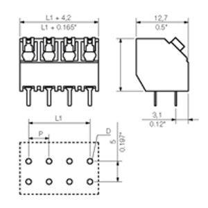 Weidmüller 1884380000 Veerkrachtklemblok 1.5 mm² Aantal polen 4 Zwart 28 stuk(s)