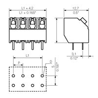 Weidmüller 1884380000 Veerkrachtklemblok 1.5 mm² Aantal polen 4 Zwart 28 stuk(s) - thumbnail