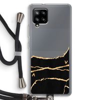 Gouden marmer: Samsung Galaxy A42 5G Transparant Hoesje met koord