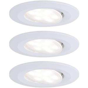 Paulmann Calla LED-inbouwlamp voor badkamer Set van 3 stuks 19.5 W IP65 Wit (mat)