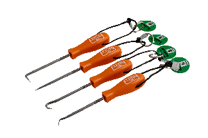 Bahco Miniatuurgereedschapsset | met metalen draadlus | met priemen | haken | prikkers | 150 mm x 80 mm x 17 mm | 4-delig - TAH2633/S4