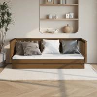 Slaapbank 100 x 200 cm massief grenenhout honingbruin - thumbnail