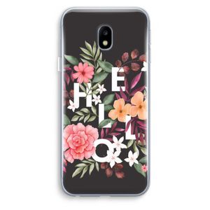 Hello in flowers: Samsung Galaxy J3 (2017) Transparant Hoesje