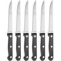 Steakmessen - set 6x - zwart - RVS - vaatwasserbestendig - vleesmessen - Messen