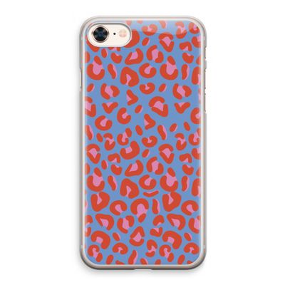 Leopard blue: iPhone 8 Transparant Hoesje