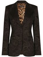 Dolce & Gabbana blazer Turlington à fleurs en jacquard - Marron - thumbnail