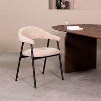 LABEL51 Eetkamerstoel Amaze - Clay - Elite - Zwart Metalen Frame