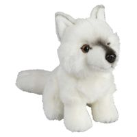 Pluche witte poolwolf/wolven knuffel 18 cm speelgoed   - - thumbnail