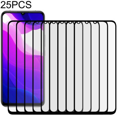 Voor Xiaomi Mi 10 Lite Zoom 25 PCS Full Glue Full Screen Tempered Glass Film
