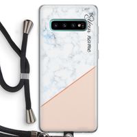 Marmer in stijl: Samsung Galaxy S10 Plus Transparant Hoesje met koord